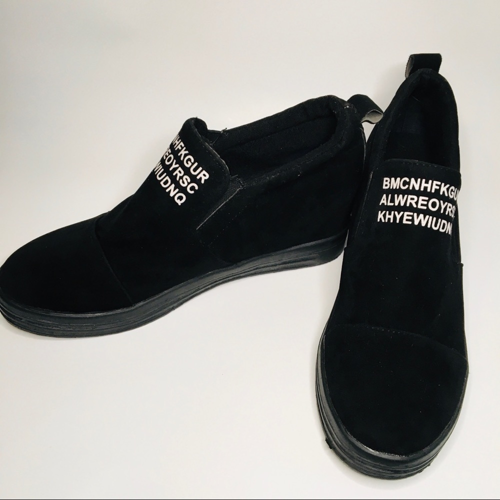 Slip on faux suede shoes